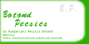 botond pecsics business card